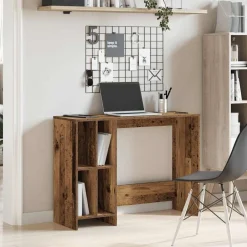 vidaXL Escritorio madera ingeniería madera envejecida 102,5x35x75 cm Madera antigua Discount