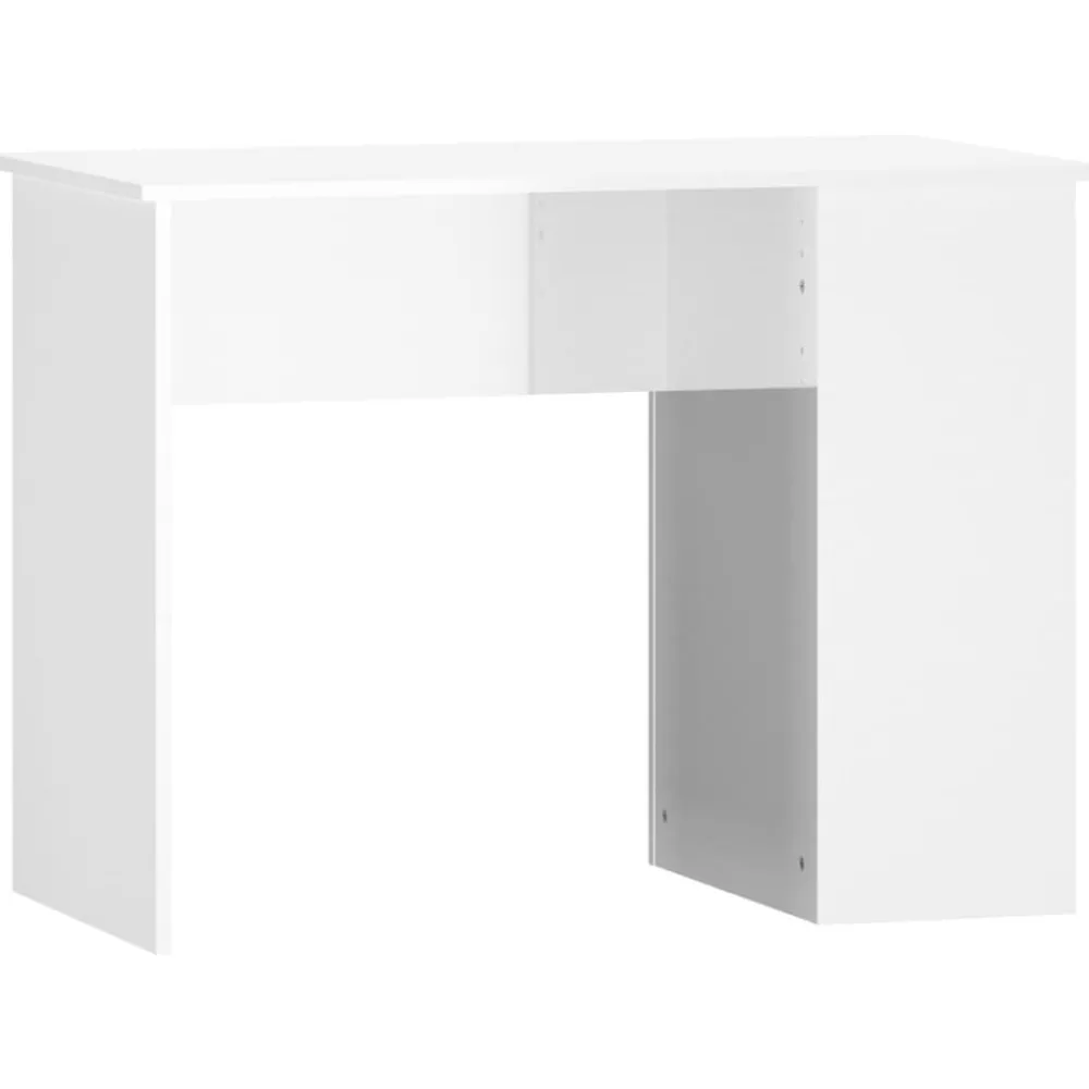 vidaXL Escritorio madera contrachapada 100x55x75 cm Blanco brillante