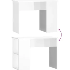 vidaXL Escritorio madera contrachapada 100x55x75 cm Blanco brillante
