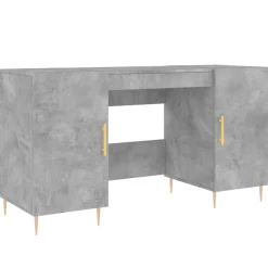 vidaXL Mobiliario De Oficina-Escritorio madera de ingeniería gris hormigón 140x50x75 cm