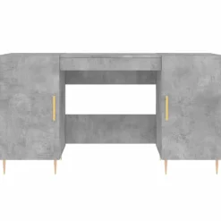 vidaXL Mobiliario De Oficina-Escritorio madera de ingeniería gris hormigón 140x50x75 cm