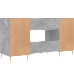 vidaXL Mobiliario De Oficina-Escritorio madera de ingeniería gris hormigón 140x50x75 cm