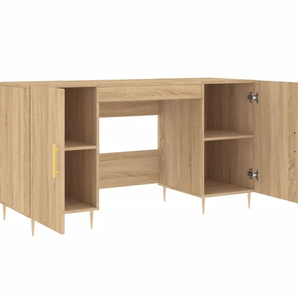 vidaXL Escritorio madera de ingeniería 140x50x75 cm Roble Sonoma Best