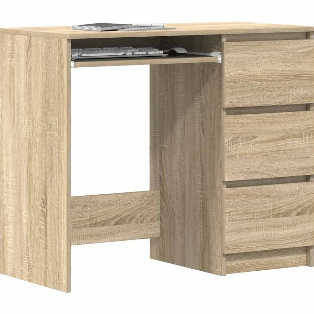 vidaXL Escritorio madera contrachapada color 90x45x76 cm Roble Sonoma Clearance