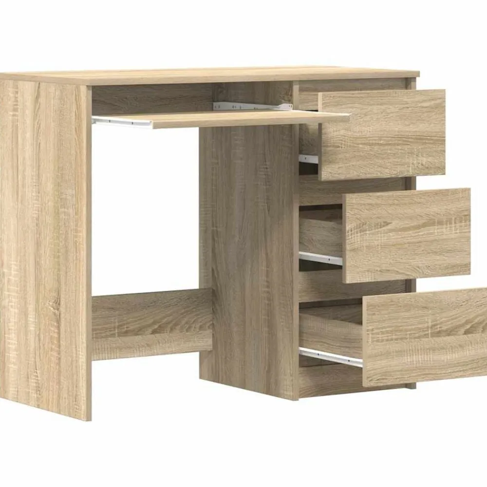 vidaXL Escritorio madera contrachapada color 90x45x76 cm Roble Sonoma Clearance