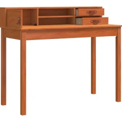 vidaXL Mobiliario De Oficina-Escritorio Marrón cera 110 x 50 x 93 cm Madera de Pino Sólido