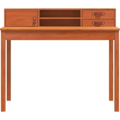 vidaXL Mobiliario De Oficina-Escritorio Marrón cera 110 x 50 x 93 cm Madera de Pino Sólido