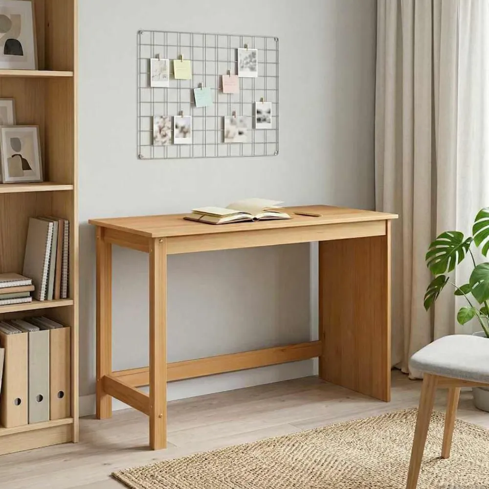 vidaXL Mobiliario De Oficina-Escritorio Marrón miel 112 x 50 x 75 cm Madera de Pino Macizo