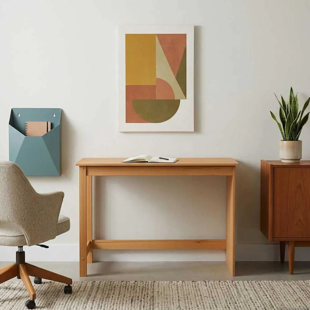 vidaXL Mobiliario De Oficina-Escritorio Marrón miel 112 x 50 x 75 cm Madera de Pino Macizo