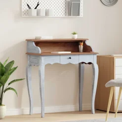 vidaXL Mobiliario De Oficina-Escritorio Marrón y 80 x 40 x 92 cm Madera maciza de Caoba