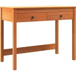 vidaXL Escritorio Max Brown 100 x 50 x 78 cm Madera de pino macizo Marr&oacute;n cera New