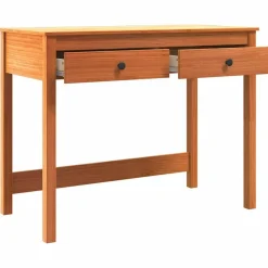 vidaXL Escritorio Max Brown 100 x 50 x 78 cm Madera de pino macizo Marr&oacute;n cera New