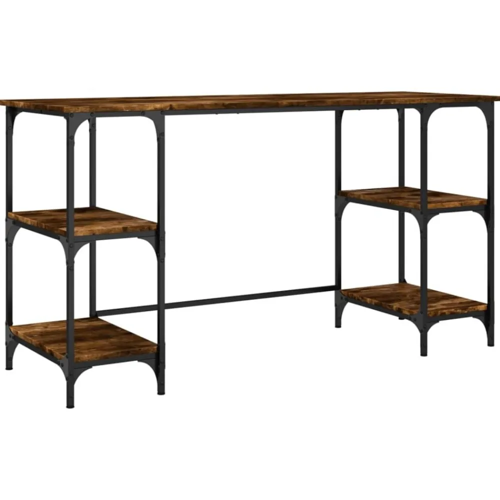 vidaXL Mobiliario De Oficina-Escritorio metal madera ingeniería 140x50x75 cm