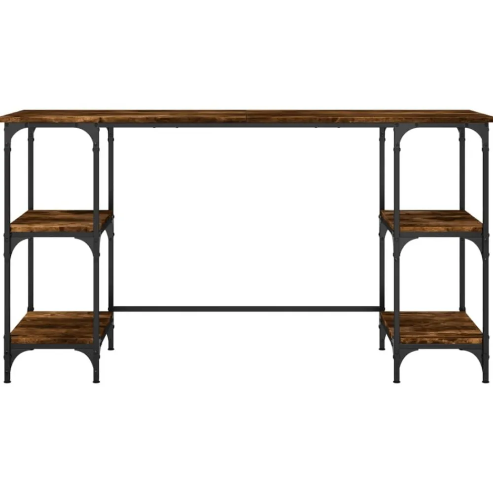 vidaXL Mobiliario De Oficina-Escritorio metal madera ingeniería 140x50x75 cm