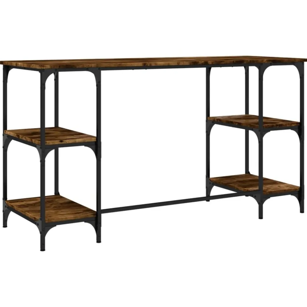 vidaXL Mobiliario De Oficina-Escritorio metal madera ingeniería 140x50x75 cm