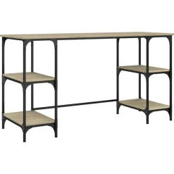 vidaXL Mobiliario De Oficina-Escritorio metal madera de ingeniería 140x50x75 cm
