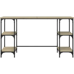 vidaXL Mobiliario De Oficina-Escritorio metal madera de ingeniería 140x50x75 cm