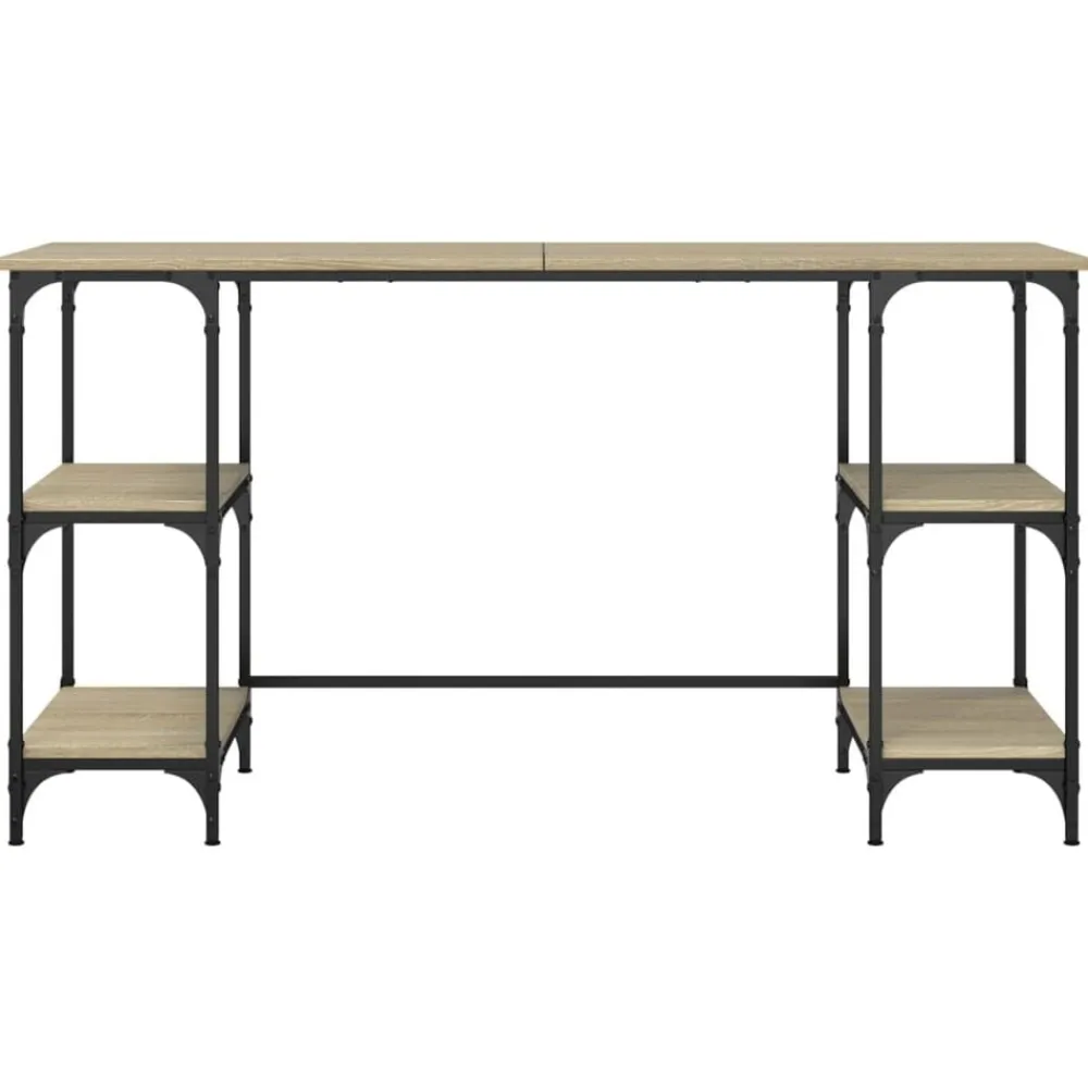 vidaXL Mobiliario De Oficina-Escritorio metal madera de ingeniería 140x50x75 cm
