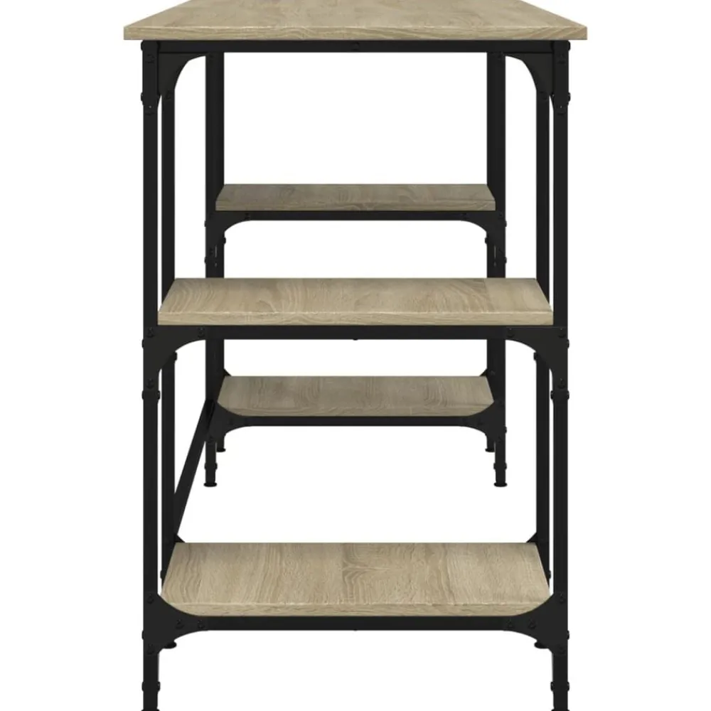 vidaXL Mobiliario De Oficina-Escritorio metal madera de ingeniería 140x50x75 cm