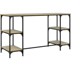 vidaXL Mobiliario De Oficina-Escritorio metal madera de ingeniería 140x50x75 cm