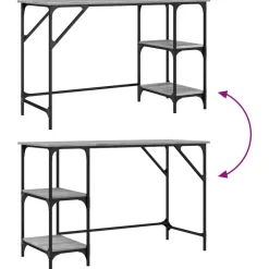 vidaXL Mobiliario De Oficina-Escritorio metal y madera ingeniería 120x50x75 cm