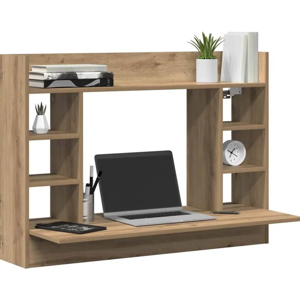 vidaXL Mobiliario De Oficina-Escritorio Montado en la Pared Roble artisan 105 x 48 x 75 cm