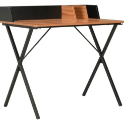 vidaXL Mobiliario De Oficina-Escritorio negro y marrón 80x50x84 cm