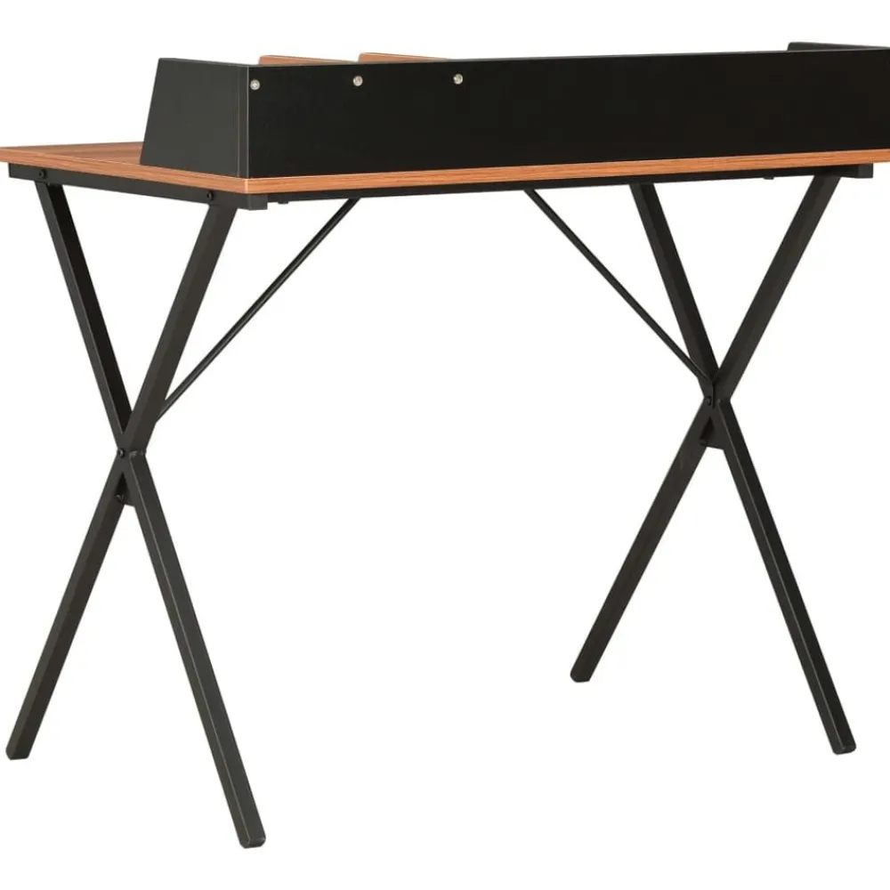 vidaXL Mobiliario De Oficina-Escritorio negro y marrón 80x50x84 cm