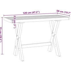vidaXL Mobiliario De Oficina-Escritorio NOAIN patas en X madera maciza pino 120x50x75 cm