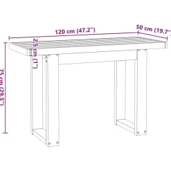 vidaXL Mobiliario De Oficina-Escritorio NOAIN patas en U madera maciza pino 120x50x75 cm