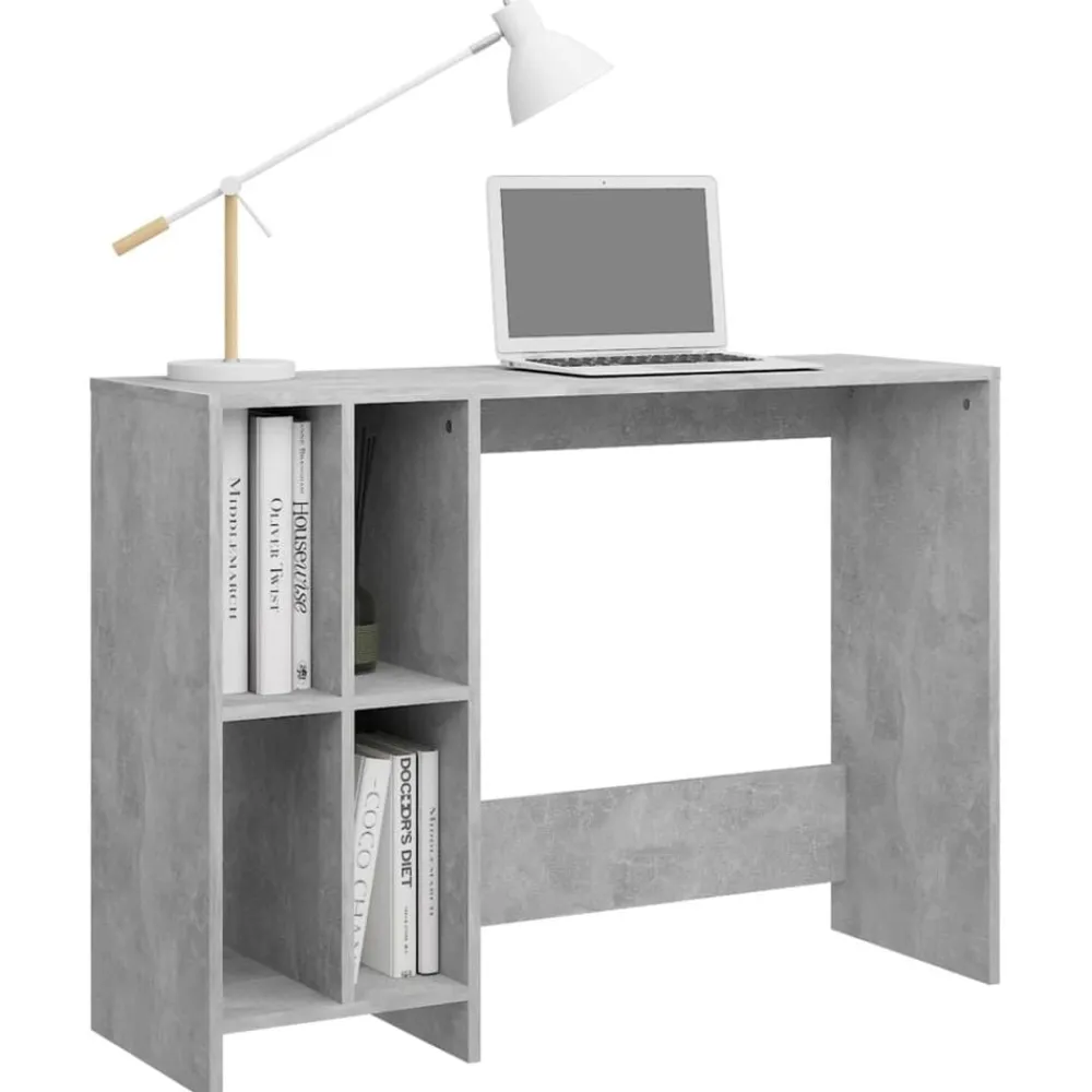 vidaXL Escritorio notebook contrachapado gris hormigón 102,5x35x75 cm Gris hormigón Best