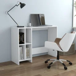 vidaXL Escritorio notebook madera contrachapada 102,5x35x75 cm Blanco Discount