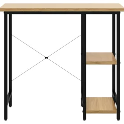 vidaXL Mobiliario De Oficina-Escritorio para ordenador MDF metal negro roble 80x40x72 cm