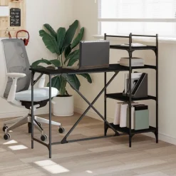 vidaXL Mobiliario De Oficina-Escritorio para ordenador con estantes 120x47x109 cm