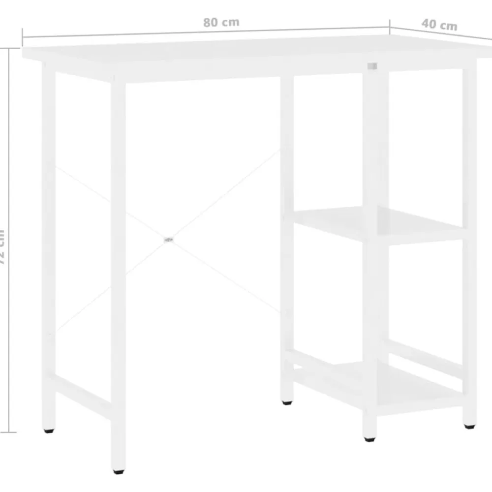 vidaXL Escritorio para ordenador de MDF y metal 80x40x72 cm Blanco Sale