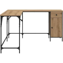 vidaXL Mobiliario De Oficina-Escritorio Roble artesanal 141 x 141 x 75 cm