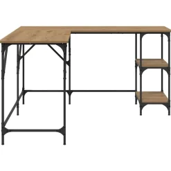 vidaXL Mobiliario De Oficina-Escritorio Roble artesanal 139 x 139 x 75 cm