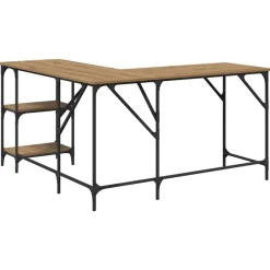vidaXL Mobiliario De Oficina-Escritorio Roble artesanal 139 x 139 x 75 cm