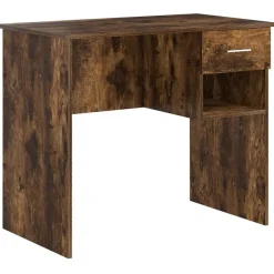 vidaXL Escritorio 90 x 49 x 75 cm Madera de ingeniería Roble ahumado