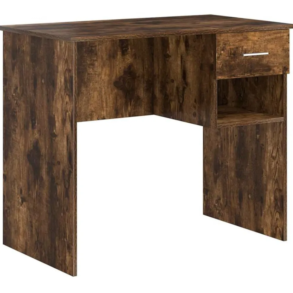 vidaXL Escritorio 90 x 49 x 75 cm Madera de ingeniería Roble ahumado