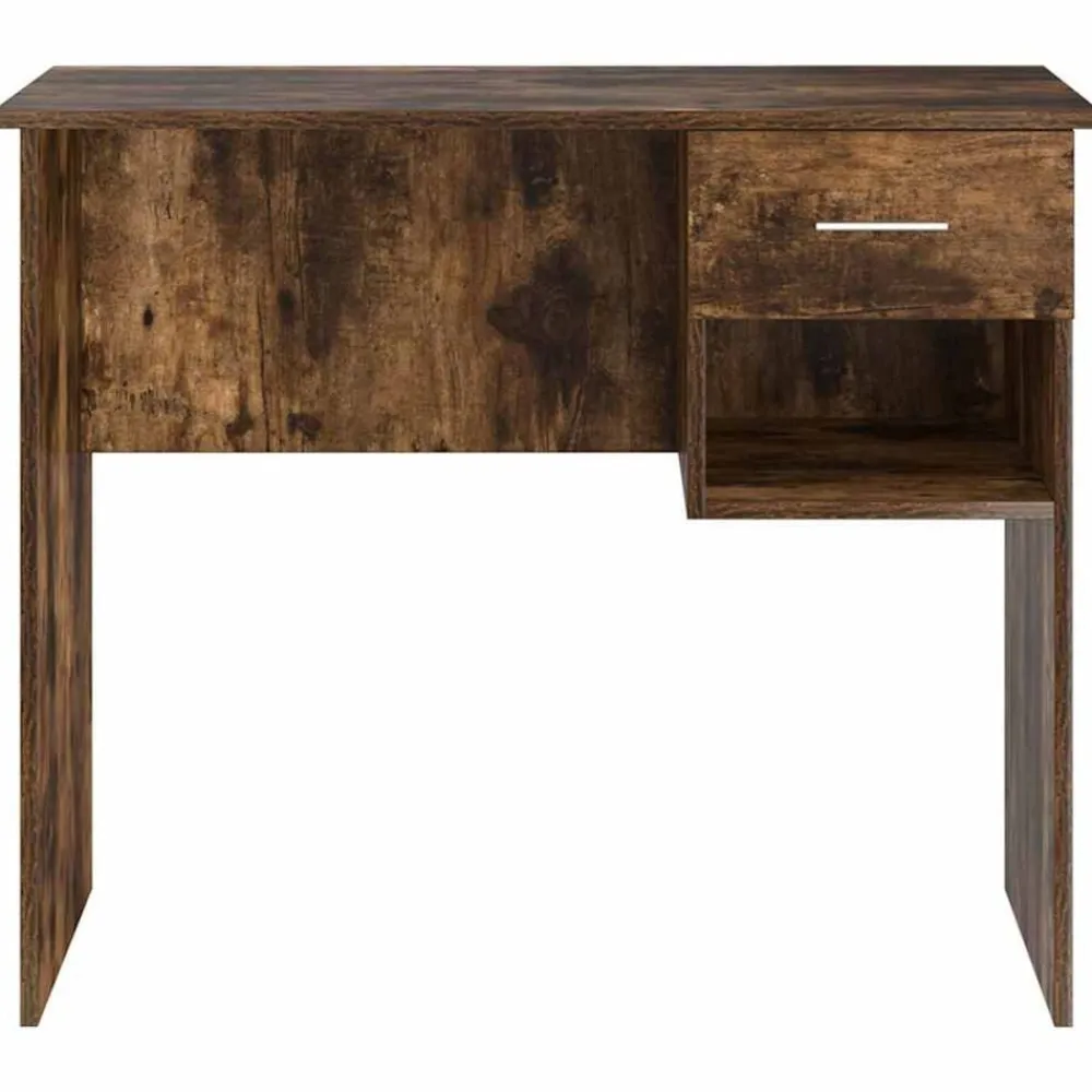 vidaXL Escritorio 90 x 49 x 75 cm Madera de ingeniería Roble ahumado