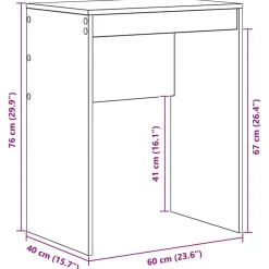 vidaXL Escritorio 60 x 40 x 76 cm Roble ahumado Outlet