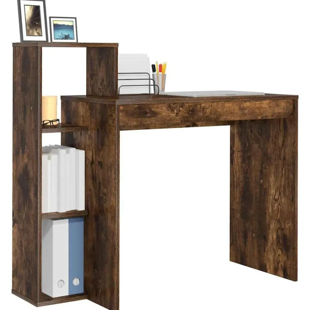 vidaXL Escritorio 100 x 40 x 90 cm Madera de ingeniería Roble ahumado Hot