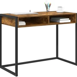 vidaXL Mobiliario De Oficina-Escritorio Roble Humo 100 x 50 x 75 cm Madera contrachapada