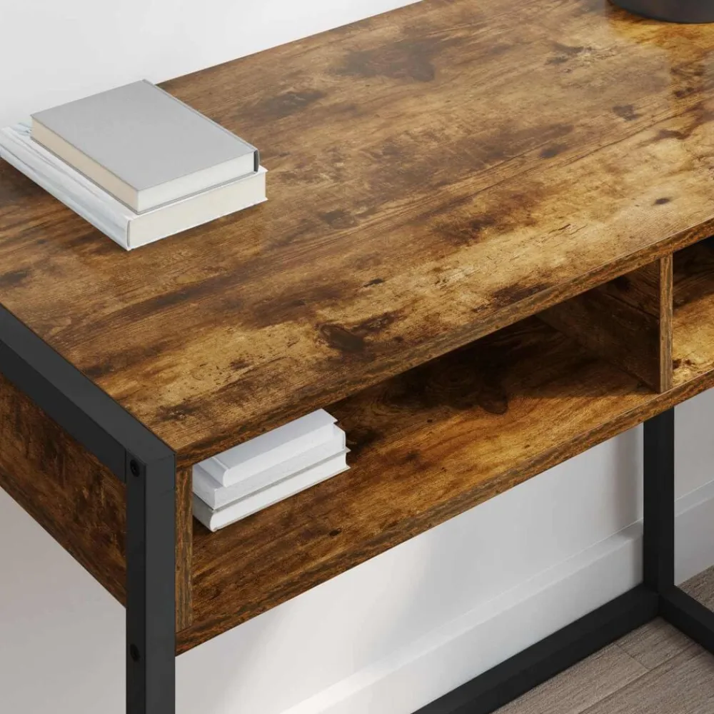 vidaXL Mobiliario De Oficina-Escritorio Roble Humo 100 x 50 x 75 cm Madera contrachapada
