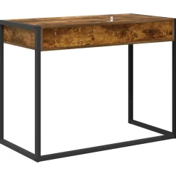 vidaXL Mobiliario De Oficina-Escritorio Roble Humo 100 x 50 x 75 cm Madera contrachapada