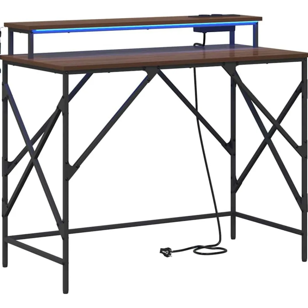 vidaXL Escritorio Roble Marrón 100 x 50 x 86,5 cm Madera de ingeniería Marrón roble