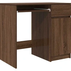 vidaXL Escritorio roble marrón 86x49x76 cm madera de ingeniería Marrón roble Outlet
