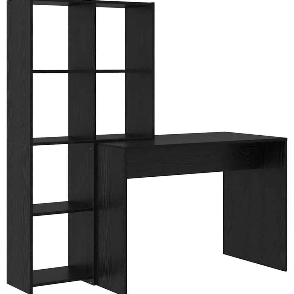 vidaXL Escritorio 138,5 x 55 x 143 cm Madera de ingeniería Roble negro