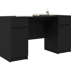 vidaXL Escritorio 140 x 49 x 76 cm Madera contrachapada Roble negro Outlet